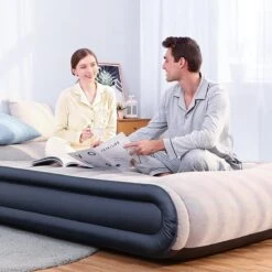 Sable Luxe Queen Size 2 Persoons Luchtmatras Met Ingebouwd Kussen, Opblaasbaar Luchtbed Met Ingebouwde Elektrische Pomp Voor Kamperen, Reizen Of Overnachtende Gasten Of Festival -Beste Kampeer Winkel 1200x1200 1282