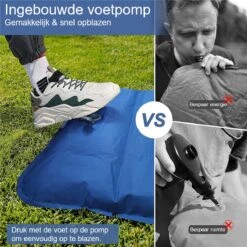 Hikr® Slaapmat 10cm+ Dikte - Comfortabel Luchtmatras - Zelfopblazend Met De Voet - TPU+40D Nylon - Slaapmatje Eenpersoons En Uit Te Breiden Tot Tweepersoons - Slaapmat Met Ingebouwde Pomp -Beste Kampeer Winkel 1200x1200 1295