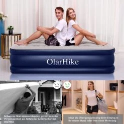 OlarHike Queen Size Luchtmatras Met Geïntegreerde Elektrische Pomp, Zelfopblazend Luchtbed, Voor 2 Personen, Premium Gastenbed, Opblaasbaar Matras Voor Camping Of Thuisgebruik, 203 X 152 X 46 Cm -Beste Kampeer Winkel 1200x1200 1352