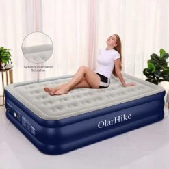OlarHike Queen Size Luchtmatras Met Geïntegreerde Elektrische Pomp, Zelfopblazend Luchtbed, Voor 2 Personen, Premium Gastenbed, Opblaasbaar Matras Voor Camping Of Thuisgebruik, 203 X 152 X 46 Cm -Beste Kampeer Winkel 1200x1200 1353