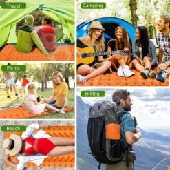 LVNRIDS Isomat, Zelfopblazend, Ultralicht, Luchtmatras, Camping, Zelfopblaasbaar, Opblaasbaar Matras, 3,9 Inch Dik, Met Voetperspomp En Kussen, Voor Camping, Reizen, Outdoor, Wandelen, Strand, Oranje -Beste Kampeer Winkel 1200x1200 1359