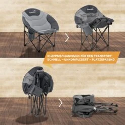Skandika Moonchair Sirkka – Campingstoelen – Klapstoel – Vouwstoel – Kampeerstoel - Grote, Comfortabele, Campingstoel Opvouwbaar, Gepolsterd, Koelvak, Drinkhouder, Draaggreep En Draagtas, Antislipvoetjes - Max. 150 Kg – Zwart/grijs -Beste Kampeer Winkel 1200x1200 14