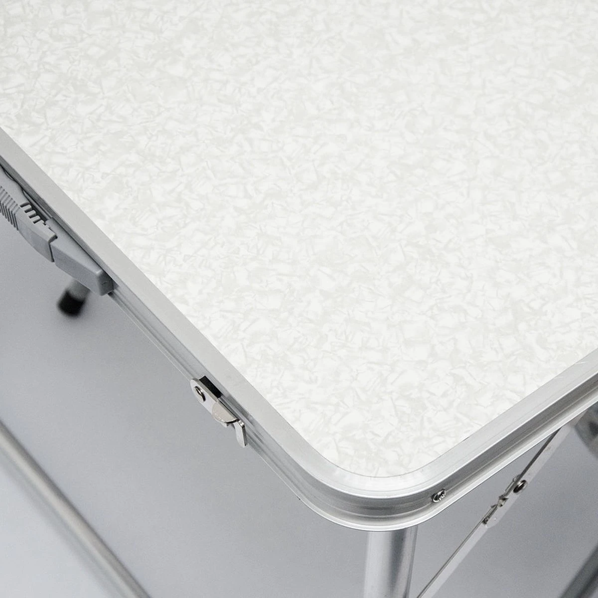 Aluminium Kampeertafel 120x60cm - Campingtafel Inklapbaar - 3-voudig Verstelbare Vouwtafel Grijs 7 Aluminium Kampeertafel 120x60cm - Campingtafel Inklapbaar - 3-voudig Verstelbare Vouwtafel Grijs - Afbeelding 5