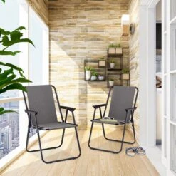 Relaxdays Campingstoel Inklapbaar Set Van 2 - Klapstoel 100 Kg - Visstoel Met Armleuningen - Grijs -Beste Kampeer Winkel 1200x1200 174