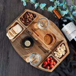 Merkloos Houten Outdoor Wijntafel Draagbare Houten Picknicktafel Mini Campingtafels Met Wijnglas Houder Voor Tuin Outdoor Camping Picknick Strand - Plataan Hout - Wijn -Beste Kampeer Winkel 1200x1200 28