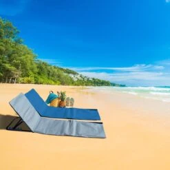 Strandmat Opvouwbaar Met Schouderband - Strandstoel Grijs 145x47x52 -Beste Kampeer Winkel 1200x1200 34