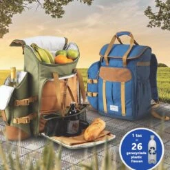Cabinmax Koeltas - Koelrugzak - Picknick - Picknicktas Met Flessenhouder - Koelrugtas 24L - Olive Green -Beste Kampeer Winkel 1200x1200 442