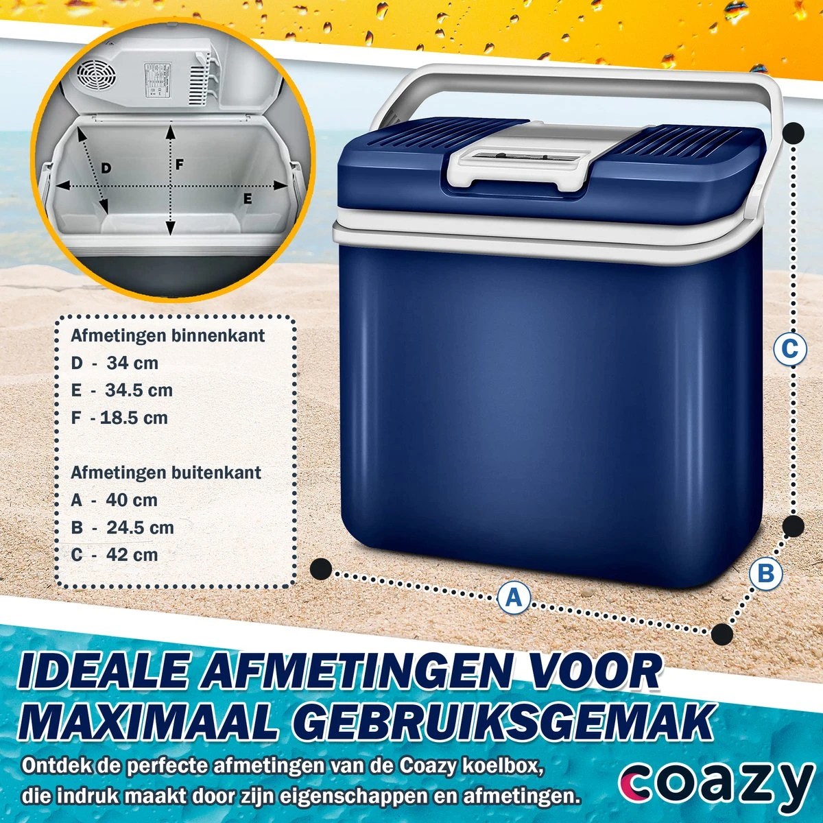 Coazy Koelbox 24L Elektrisch 12v 230 Volt - Met ECO Modus Voor Auto & Camping - Elektrische Frigobox Klein - Verkoelt En Verwarmt - Eco Modus - MiniBar - Electrische Mini Koelkast 7 Coazy Koelbox 24L Elektrisch 12v 230 Volt - Met ECO Modus Voor Auto & Camping - Elektrische Frigobox Klein - Verkoelt En Verwarmt - Eco Modus - MiniBar - Electrische Mini Koelkast - Afbeelding 5