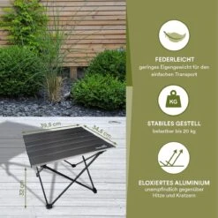 Skandika Ruka S Kleine Campingtafel – Campingtafels - Aluminium Campingtafel, Opvouwbaar, Zeer Licht, Eenvoudig Te Monteren, Stabiele Standaard - Opvouwtafel Voor Kamperen, Tenten Wandelen, Reizen, Thuis, Tuin – Tot Max. 20 Kg. - Grijs -Beste Kampeer Winkel 1200x1200 62