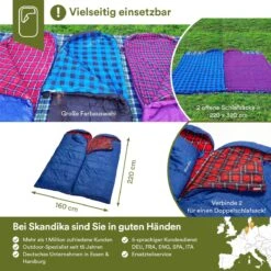 Skandika Dundee Flannel-R Slaapzak – Slaapzakken – Slaapzakken Volwassen - Maat M – Unisex - Katoen, Luxe Kwaliteit, Dubbele Slaapzak, 3 Seizoenen, Tot -20°C - 220 X 80 Cm - Outdoor Kampeerslaapzak – Ritssluiting Rechts - Grijs/geel -Beste Kampeer Winkel 1200x1200 692