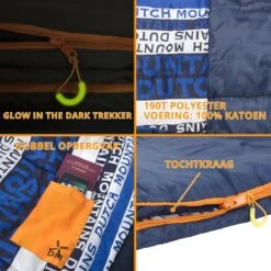 Dutch Mountains Slaapzak Goeree XL - Extra Groot 220x90cm - Katoenen Binnenkant - Aanritsbaar - Tochtstrip En Compressiehoes -Beste Kampeer Winkel 1200x1200 708