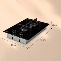 Illuminosa Domino Gaskookplaat 2-pits Sabaf Branders Glaskeramiek -Beste Kampeer Winkel 1200x1200 753