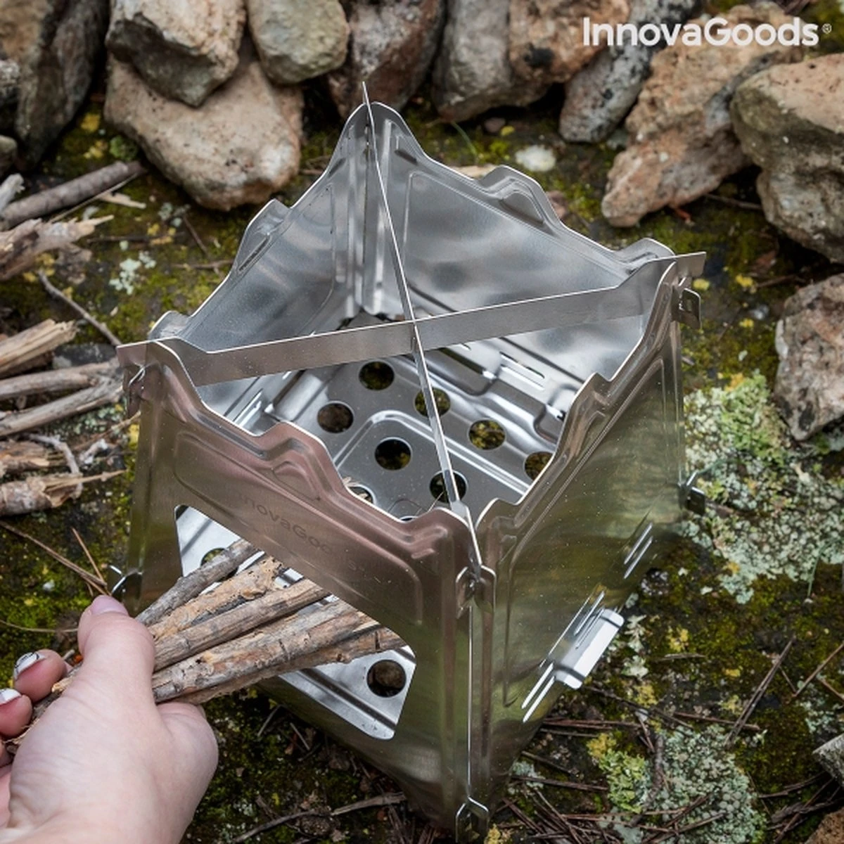 Innovagoods INKLAPBARE STALEN CAMPINGOVEN FLAMET - Camping Oven - Mini Oven - Camping Oventje - Oventje Camping - Mini Oven Vrijstaand - Mini Oventje 7 Innovagoods INKLAPBARE STALEN CAMPINGOVEN FLAMET - Camping Oven - Mini Oven - Camping Oventje - Oventje Camping - Mini Oven Vrijstaand - Mini Oventje - Afbeelding 5