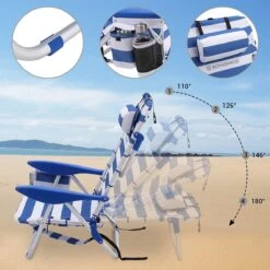 Naqsh Store Strandstoel Met Hoofdkussen, Aluminium, Draagbare Vouwstoel, Campingstoel, Opvouwbaar En Verstelbaar, Zoals Een Rugzak Draagbaar, Buitenstoel, Blauw En Wit Gestreept GCB62BU 17 Naqsh Store Strandstoel Met Hoofdkussen, Aluminium, Draagbare Vouwstoel, Campingstoel, Opvouwbaar En Verstelbaar, Zoals Een Rugzak Draagbaar, Buitenstoel, Blauw En Wit Gestreept GCB62BU -Beste Kampeer Winkel 1200x1200 8