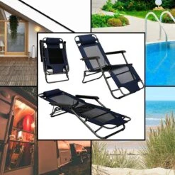 Ligstoel 155x60cm - Opvouwbaar Campingstoel Ligbed Strandstoel Tuinstoel Vouwligstoel Blauw -Beste Kampeer Winkel 1200x1200 82