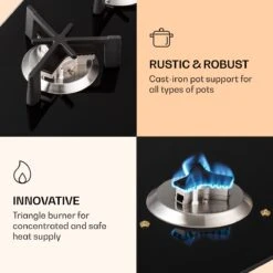 Trifecta 6 Gaskookplaat 6-pits Grote, Normale En Extra Glaskeramische Branders -Beste Kampeer Winkel 1200x1200 827