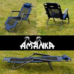 Ligstoel 155x60cm - Opvouwbaar Campingstoel Ligbed Strandstoel Tuinstoel Vouwligstoel Blauw -Beste Kampeer Winkel 1200x1200 88