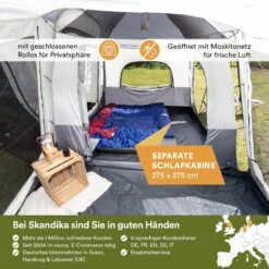 Skandika Pitea XL CROSS Tent – Koepeltenten - Autotent – Campingtent Voor SUV, Caddy, Auto, CUV - Voor Max. 4 Personen – Vrijstaand – Met/zonder Slaapcabine – Max. Stahoogte 230 Cm – 3000mm Waterkolom - 475 X 290 X 230 Cm (LxBxH) – Kamperen - Grijs 13 Skandika Pitea XL CROSS Tent – Koepeltenten - Autotent – Campingtent Voor SUV, Caddy, Auto, CUV - Voor Max. 4 Personen – Vrijstaand – Met/zonder Slaapcabine – Max. Stahoogte 230 Cm – 3000mm Waterkolom - 475 X 290 X 230 Cm (LxBxH) – Kamperen - Grijs -Beste Kampeer Winkel 1200x1200 880