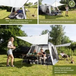 Skandika Pitea XL CROSS Tent – Koepeltenten - Autotent – Campingtent Voor SUV, Caddy, Auto, CUV - Voor Max. 4 Personen – Vrijstaand – Met/zonder Slaapcabine – Max. Stahoogte 230 Cm – 3000mm Waterkolom - 475 X 290 X 230 Cm (LxBxH) – Kamperen - Grijs 16 Skandika Pitea XL CROSS Tent – Koepeltenten - Autotent – Campingtent Voor SUV, Caddy, Auto, CUV - Voor Max. 4 Personen – Vrijstaand – Met/zonder Slaapcabine – Max. Stahoogte 230 Cm – 3000mm Waterkolom - 475 X 290 X 230 Cm (LxBxH) – Kamperen - Grijs -Beste Kampeer Winkel 1200x1200 883