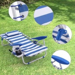Naqsh Store Strandstoel Met Hoofdkussen, Aluminium, Draagbare Vouwstoel, Campingstoel, Opvouwbaar En Verstelbaar, Zoals Een Rugzak Draagbaar, Buitenstoel, Blauw En Wit Gestreept GCB62BU 19 Naqsh Store Strandstoel Met Hoofdkussen, Aluminium, Draagbare Vouwstoel, Campingstoel, Opvouwbaar En Verstelbaar, Zoals Een Rugzak Draagbaar, Buitenstoel, Blauw En Wit Gestreept GCB62BU -Beste Kampeer Winkel 1200x1200 9