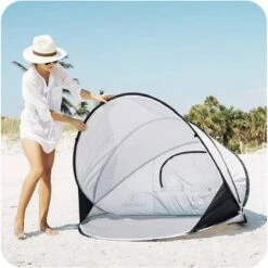 Deryan Luxe Pop Up Strandtent XXL - Anti-UV 50+ - Zilver -Beste Kampeer Winkel 1200x1200 910