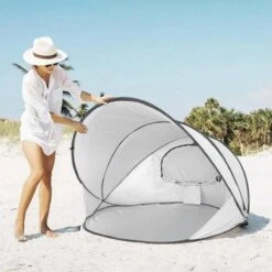 Deryan Luxe Pop Up Strandtent XXL - Anti-UV 50+ - Zilver -Beste Kampeer Winkel 1200x1200 911