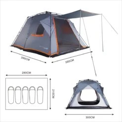 Where Tomorrow Gezinstent Met Zonnendak 300X395X200 Cm- Grijs - 5 Persoons -Beste Kampeer Winkel 1200x1200 915