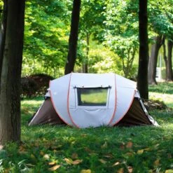Fly Lab Luxe Pop Up Tent - Kampeer Tent - Grijs/Oranje - 4 Persoons -Beste Kampeer Winkel 1200x1200 934