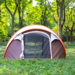Fly Lab Luxe Pop Up Tent - Kampeer Tent - Grijs/Oranje - 4 Persoons -Beste Kampeer Winkel 1200x1200 936