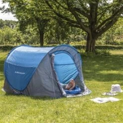 Dunlop Pop Up Tent 220 X 120 X 90 Cm - Grijs/ Blauw - 1 Persoons -Beste Kampeer Winkel 1200x1200 985