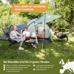 Skandika Bern 4 Koepeltent - Koepeltent - Tenten - 4 Persoons Kampeertent Met Panoramisch Dakraam, 2 Slaapcabines, Grondzeil, 210 Cm Stahoogte, Waterdicht, 4000 Mm Waterkolom - Grote Outdoor Familie Tent, Kampeertent - Grijs -Beste Kampeer Winkel 1200x1200 995