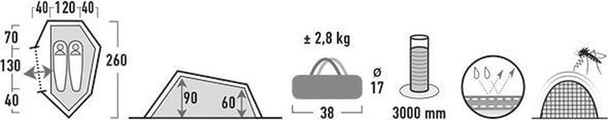 High Peak Sparrow 2 Tunneltent - Groen - 2 Persoons 11 High Peak Sparrow 2 Tunneltent - Groen - 2 Persoons - Afbeelding 9