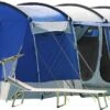 Skandika Montana 8 Tent – Tunneltenten – 8 Persoons Tent – Campingtent – 200 Cm Stahoogte – 2-4 Slaapcabines - Muggengaas – Familietent – 4 Ingangen – 700 X 310 X 200 Cm (L X B X H) - 5000 Mm Waterkolom – Outdoor, Camping – Kamperen – Blauw -Beste Kampeer Winkel 1200x444