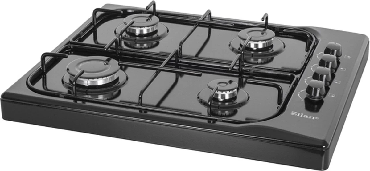 Zilan - Vrijstaande Gaskookplaat - 4 Branders - Gaskooktoestel 4 Pits - Zwart - Roestbestendig 3 Zilan - Vrijstaande Gaskookplaat - 4 Branders - Gaskooktoestel 4 Pits - Zwart - Roestbestendig