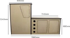 Camper Keuken MDF - Linkerkant EU - Inclusief Kledingstang + Wijnrek - Onbewerkt - Inbouw Kasten Inrichting Kampeerauto Caravan -Beste Kampeer Winkel 1200x663