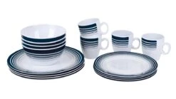 Bo-Camp - Servies - Classic - 16-Delig - Wit/Navy -Beste Kampeer Winkel 1200x675 13