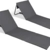 Set Van 2 Strandmatten Met Verstelbare Rugleuning - Gevuld Met Comfortschuim, Ultralicht En Opvouwbaar Om Ruimte Te Besparen – Grijs -Beste Kampeer Winkel 1200x718 2