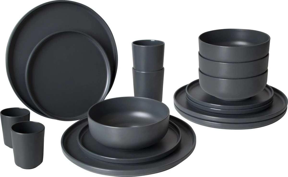 Bo-Camp Industrial - Servies - Patom - 100% Melamine - 16-Delig Servies 3 Bo-Camp Industrial - Servies - Patom - 100% Melamine - 16-Delig Servies