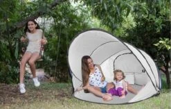 Deryan Luxe Pop Up Strandtent XXL - Anti-UV 50+ - Zilver -Beste Kampeer Winkel 1200x765 3