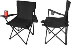 Campingstoel Vouwstoel Visstoel - Zwart - Draaggewicht 100kg -Beste Kampeer Winkel 1200x783