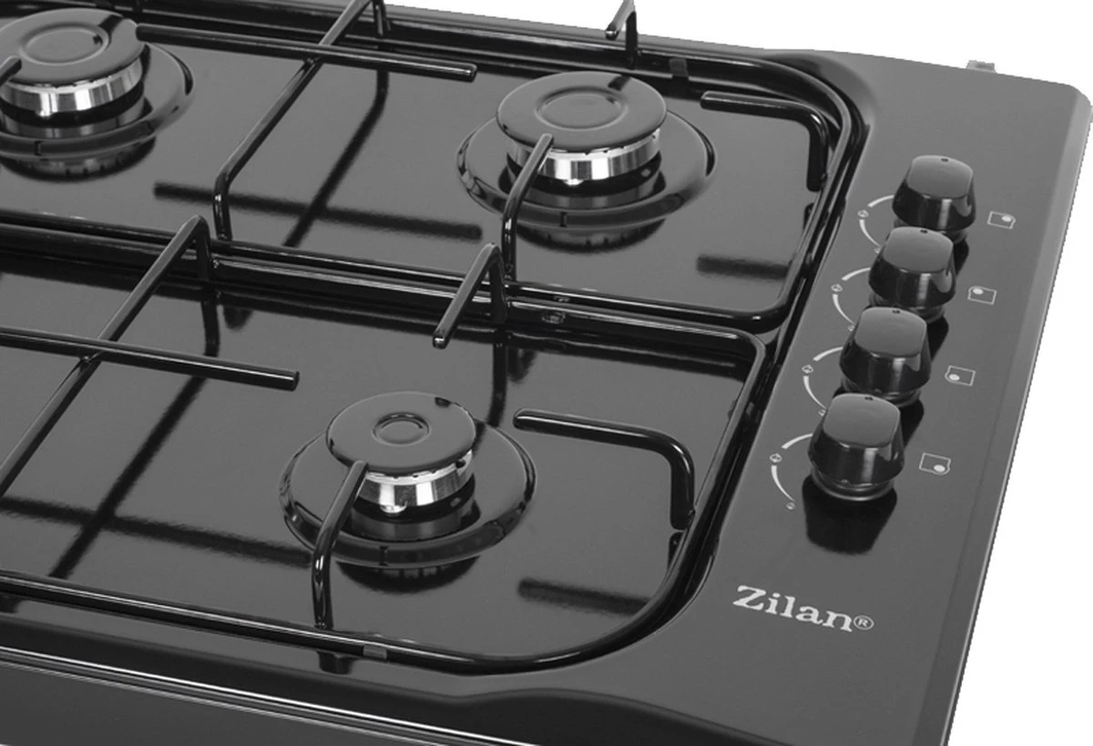 Zilan - Vrijstaande Gaskookplaat - 4 Branders - Gaskooktoestel 4 Pits - Zwart - Roestbestendig 5 Zilan - Vrijstaande Gaskookplaat - 4 Branders - Gaskooktoestel 4 Pits - Zwart - Roestbestendig - Afbeelding 3