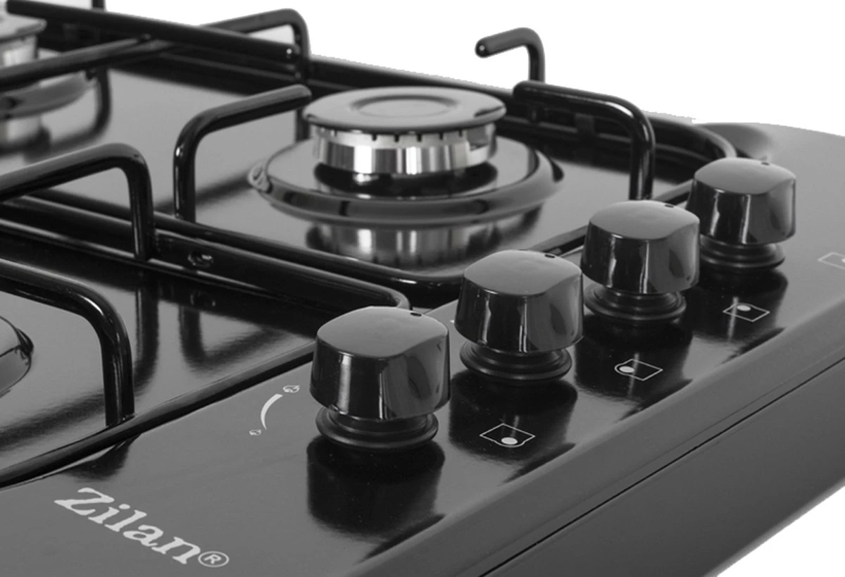 Zilan - Vrijstaande Gaskookplaat - 4 Branders - Gaskooktoestel 4 Pits - Zwart - Roestbestendig 8 Zilan - Vrijstaande Gaskookplaat - 4 Branders - Gaskooktoestel 4 Pits - Zwart - Roestbestendig - Afbeelding 6