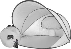 Deryan Luxe Pop Up Strandtent XXL - Anti-UV 50+ - Zilver -Beste Kampeer Winkel 1200x836