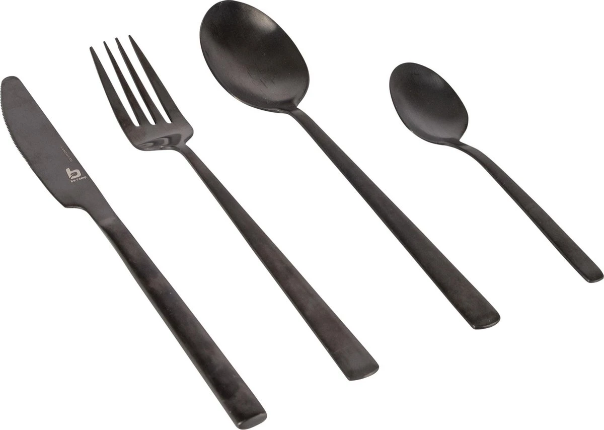 Bo-Camp Industrial - Bestekset - Ballona - 16-delig 4-Persoons - Zwart 3 Bo-Camp Industrial - Bestekset - Ballona - 16-delig 4-Persoons - Zwart