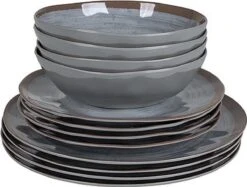 Bo-Camp Servies - Halo - 12-delig - Grijs -Beste Kampeer Winkel 1200x908