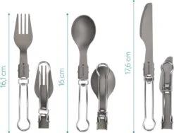 Navaris Campingbestek Van Titanium - Set Met Vork, Mes En Lepel - Inklapbaar - Bestekset Voor Onderweg - Inclusief Karabijnhaak En Bewaarzakje -Beste Kampeer Winkel 1200x913 2