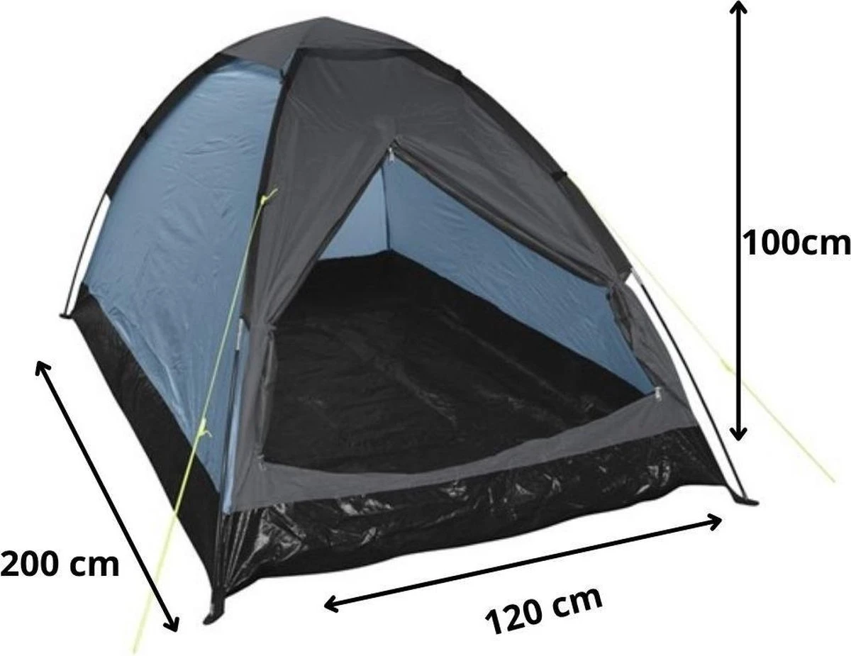 Orange85 Tent - 1 Persoons - Festivaltent - Blauw - Glow In The Dark - 200x120x100 Cm - Polyester 6 Orange85 Tent - 1 Persoons - Festivaltent - Blauw - Glow In The Dark - 200x120x100 Cm - Polyester - Afbeelding 4