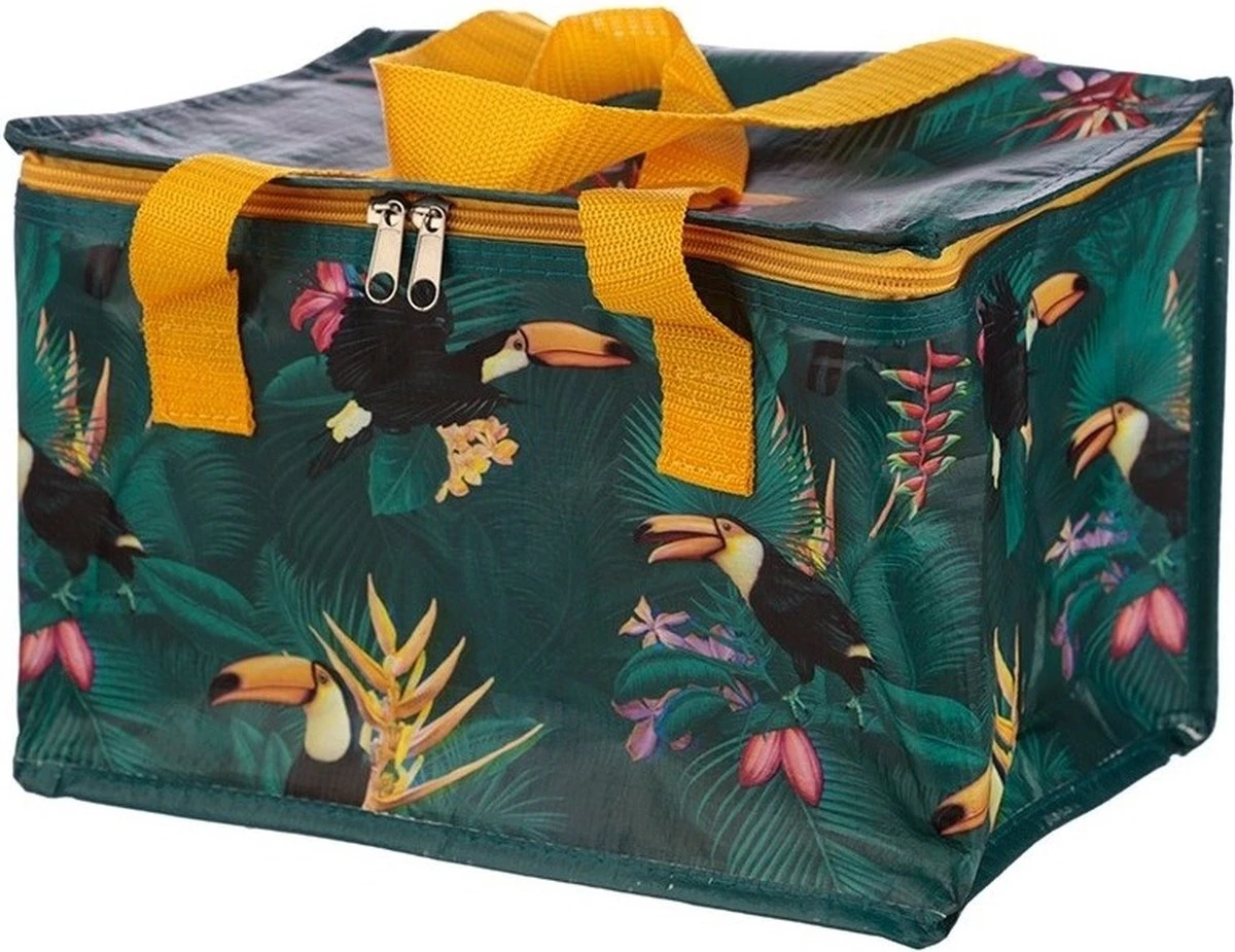 Koeltas Toekan/tropische Print Groen 29 Cm 12 Liter - Koelboxen/koeltassen - Picknick/strand 3 Koeltas Toekan/tropische Print Groen 29 Cm 12 Liter - Koelboxen/koeltassen - Picknick/strand