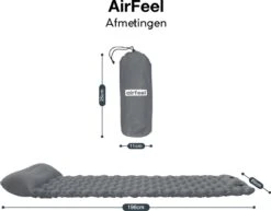 AirFeel Opblaasbaar Slaapmatje - Ingebouwde Pomp En Kussen - Lichtgewicht - 196 X 60 X 6cm - Gray -Beste Kampeer Winkel 1200x939 5