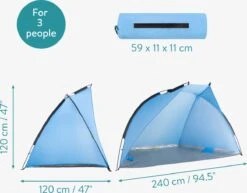 Navaris Windscherm Voor Het Strand - Zon- En Windbescherming Voor Drie Personen - Pop-up Speeltent Met UV- Bescherming - Beach Shelter Met Draagtas 15 Navaris Windscherm Voor Het Strand - Zon- En Windbescherming Voor Drie Personen - Pop-up Speeltent Met UV- Bescherming - Beach Shelter Met Draagtas -Beste Kampeer Winkel 1200x940 1